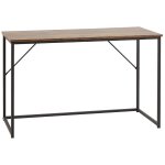 Beliani - bureau � domicile industriel bois sombre et cadre en m�tal noir 120 x 55 cm pembro