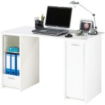 Bureau droit avec 2 caissons bois blanc scoot 120cm