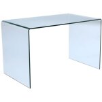 Vente - unique - bureau - verre courb� - transparent - elstron