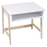 Atmosphera ? bureau enfant cuty 58cm blanc ? dimensions l. 58 x l. 52 x h. 46 cm ? mdf et bois pin ? ...