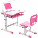 Goplus - bureau enfant, ensemble table et chaise pour enfants avec lampe, plaque de table inclinable, ...