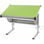 Dcoshop26 - bureau pour enfant en mtal et bois plateau inclinable hauteur rglable vert bur04054