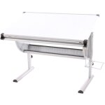 Hhg - bureau enfant oxford, plateau inclinable, hauteur réglable, blanc Hhg - bureau enfant oxford, plateau inclinable, hauteur réglable, blanc