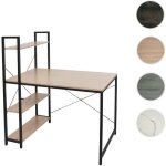 Bureau avec tagre hwc - k81 - table d'ordinateur portable table de travail - 100x60cm mtal mdf - aspect ...