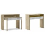 Skraut home - bureau informatique console extensible, table d'appoint de studio pour ordinateur, 2 tiroirs, ...