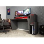 Veriaffari. it - bureau gamer 149, 8x85, 5 cm gris fonc� - anzio