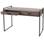 Hhg - bureau 049, table pour ordinateur, design industriel 75x120x60cm structure 3d, aspect chne sauvage ...
