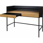 Hhg - jamais utilis] bureau 234, table d'ordinateur de bureau, tiroir 120x50cm bois mtal, aspect chne ...