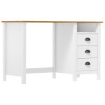Vidaxl ? bureau enfant 120x50x74 cm ? 3 tiroirs en pin massif ? design �l�gant pour chambre d'�tude ? ...