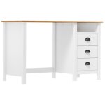 Bureau hill avec 3 tiroirs 120x50x74 cm pin solide vidaxl