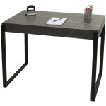 Bureau hwc - l53 - table d'ordinateur de bureau - mtal 100x54cm - aspect marbre gris