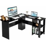 Goplus - bureau informatique coin avec etagere ouvertes a 2 niveaux, table de bureau en forme de l avec ... Goplus - bureau informatique coin avec etagere ouvertes a 2 niveaux, table de bureau en forme de l avec ...
