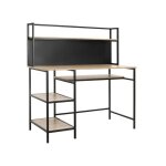 Mh - bureau informatique avec tagres soho noir et bois