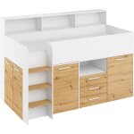 Bim furniture - bureau lit superposé bibliothèque pour enfants neo l cm206x120x138h blanc oak Bim furniture - bureau lit superposé bibliothèque pour enfants neo l cm206x120x138h blanc oak