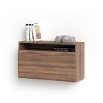 Bureau mural, mod�le oporto, en m�lamine avec porte rabattable. noyer