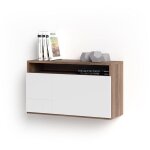 Bureau mural, modle oporto, en mlamine avec porte rabattable. noyer et blanc