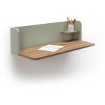 Bureau mural, mod�le valencia, en m�lamine. noyer - vert