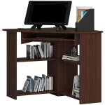 Akord - bureau d'ordinateur d'angle ted weng 80 cm faade weng 5 tagres 80x80x74 cm