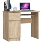 Bureau d'ordinateur akord gauche piksel chne sonoma 90 cm 1 porte 1 tiroir faade chne sonoma 3 tagres ...
