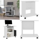 Vidaxl - bureau d'ordinateur blanc 80x50x75 cm bois d'ing�nierie - bureau informatique - bureau blanc ...