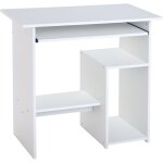 Bureau d'ordinateur - homcom - plateau pour clavier et support de moniteur - panneau de particules - ...