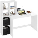 Woltu - bureau d'ordinateur, bureau de travail, table de travail, table de rangement, 140, 5x50x134 cm, ...