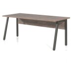 Bureau professionnel droit 150 cm soon ? chne vieilli et noir ? design robuste