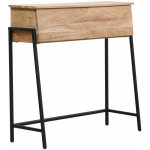 Made in meubles - bureau secrtaire en bois d'acacia et mtal milo