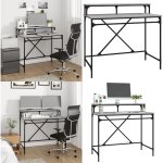 Bureau sonoma gris 100x50x90 cm bois d'ing�nierie et fer - bureau industriel - bureau moderne - bureau ...