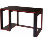 Dcoshop26 - bureau table de bureau pour ordinateur 120x60x76cm en mdf noir / rouge 040001454