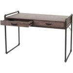 D�coshop26 - bureau table d'ordinateur design industriel 75x120x60cm aspect ch�ne marron 040001445