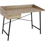 Dcoshop26 - bureau table d'ordinateur de bureau avec tiroir de rangement 98x114x60cm aspect chne bur04107 ...