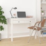 Maison chic - bureau avec tiroirs bureau d'ordinateur bureau informatique blanc 100x50x78 cm bois massif ...