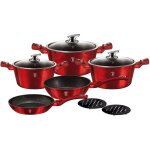 Burgundy batterie de cuisine � induction 10 pi�ces aluminium antiadh�sif sans pfoa rouge - berlinger ...