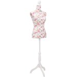 Buste de couture de femme en coton blanc motifs � rosiers