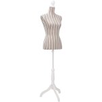 Buste de couture de femme en lin � rayures vidaxl