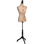 Buste de couture mannequin de femme marron et noir jute vidaxl