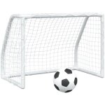Buts de football pour enfants 2 pcs avec ballon blanc m�tal - vidaxl