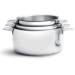 De buyer - lot de 3 casseroles en inox milady twisty amovibles - diametre 16 / 18 / 20 cm - , argente ...
