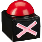 Buzzer avec son et lumi�re, accessoire de f�te de soir�es jeux, fonctionne � piles, plastique, rouge ...