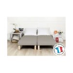 Bysommiflex - sommier tapissier gris 80x200x2 (160x200)fabrication francaise artisanalepieds offerthauteur ...