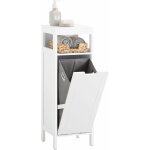 Sobuy - bzr122 - w meuble bas de salle de bain avec corbeille � linge, armoire toilette, meuble demi ...