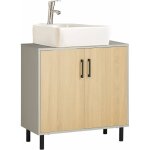 Bzr133 - ng meuble sous lavabo, meuble sous vasque, meuble salle de bain avec 2 portes et 2 tages, placard ...