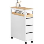 Bzr54 - w meuble de rangement salle de bain �troit sur roulettes, support papier toilette, armoire toilettes ...