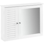 Bzr55 - w armoire miroir meuble haut de salle de bain armoire suspendue avec porte miroir commode meuble ...