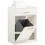 Bzr66 - w armoire  linge avec bac  linge pliable meuble bas de salle de bain commode pour salle de ...