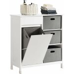 Sobuy - bzr77 - w placard meuble bas de salle de bain avec 1 tiroir, 1 panier  linge et 3 panier, armoire ...