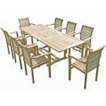 C&l jardin - ensemble salon de jardin en teck amara 8 fauteuils empilables C&l jardin - ensemble salon de jardin en teck amara 8 fauteuils empilables