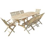C&l jardin - ensemble salon de jardin en teck mahui 6 chaises 2 fauteuils