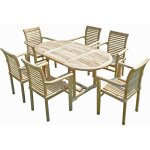 C&l jardin - ensemble salon de jardin en teck solo 6 fauteuils empilables C&l jardin - ensemble salon de jardin en teck solo 6 fauteuils empilables